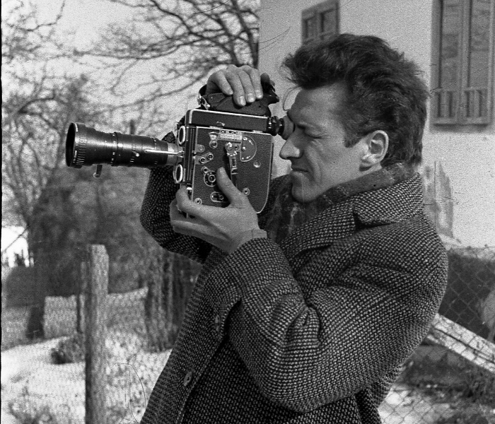 NMF 207779, Boglár Lajos az Asszonyfarsang Mátraalmáson című film  forgatása közben, Mátraalmás, 1967. Fotó: Franciscy József