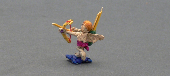 Pálmalevélből font, 3,5 cm-es miniatűr Cupido Santa María Chigmecatitlán, 1999 NM 2005.14.50 Fotó: Bagi Hajnalka