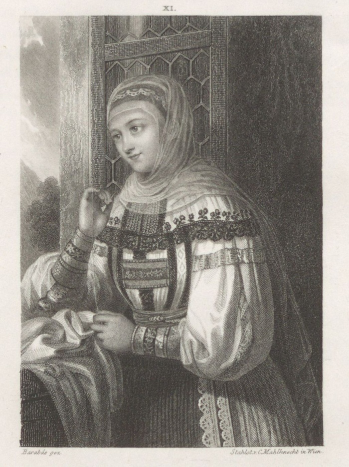 3. Torockói menyecske / Barabás Miklós – Carl Mahlknecht. Acélmetszet. In Barabás Miklós: Bilder-Album aus Ungarn. Leipzig, 1849. (22.160)