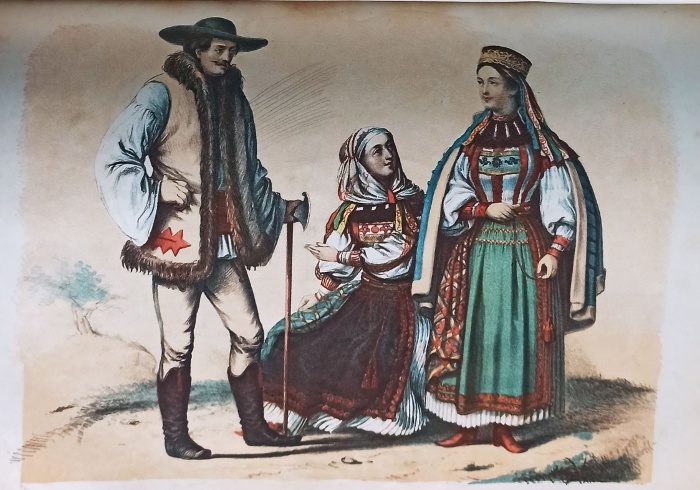 5. Torockói népviselet / Klimkovics Ferenc – Rohn. Litográfia. In Kubinyi Ferencz – Vahot Imre: Magyarország és Erdély képekben III. Pest, 1854. (25.420)